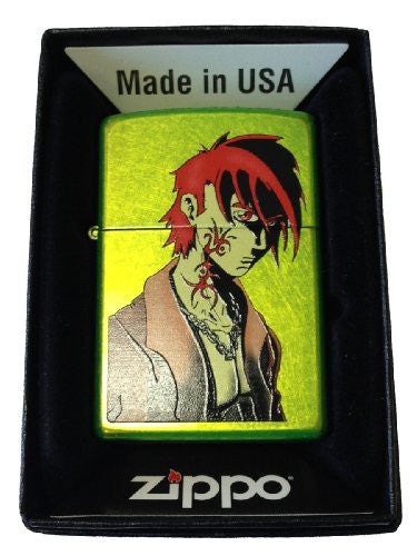 Out For Blood Shonen Anime Style Design - High Polish Green/Chameleon Zippo  Lighter