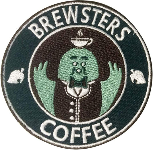 "Brewster's Coffee" Animal Café Video Game Parody Embroidered Patch